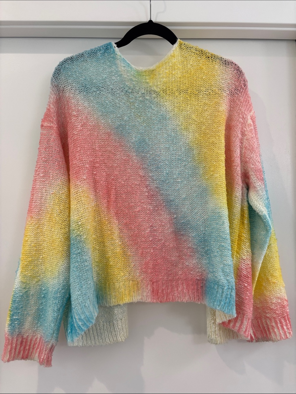 Anthropologie Pinch Rainbow Tie-Dye Cardigan in Cotton Candy - Picture 6 of 8